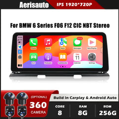Android 14 12.3''For BMW 6 Series F06 F12 CIC NBT AERISAUTO for Apple Android screen and  Android Auto