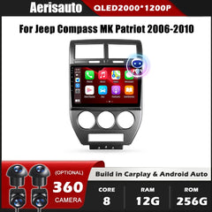 9''For Jeep Compass MK Patriot 2006-2010 AAERISAUTO for Apple Android screen and  Android Auto