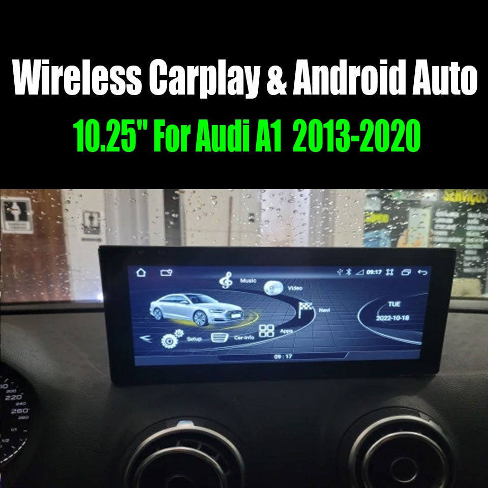 10.25" For Audi A1 2013-2020 AERISAUTO Wireless Apple Carplay Android screen and  Android Auto
