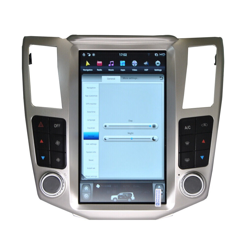Autoradio Android Tesla vertical 11,8 pouces pour Lexus RX300, RX330, RX400h (2004-2008)