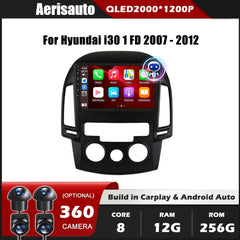 9''For Hyundai i30 1 FD 2007-2012 AERISAUTO for Apple Android screen and  Android Auto 2
