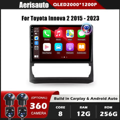 9''For Toyota Innova 2 2015 - 2023 AERISAUTO for Apple Android screen and  Android Auto