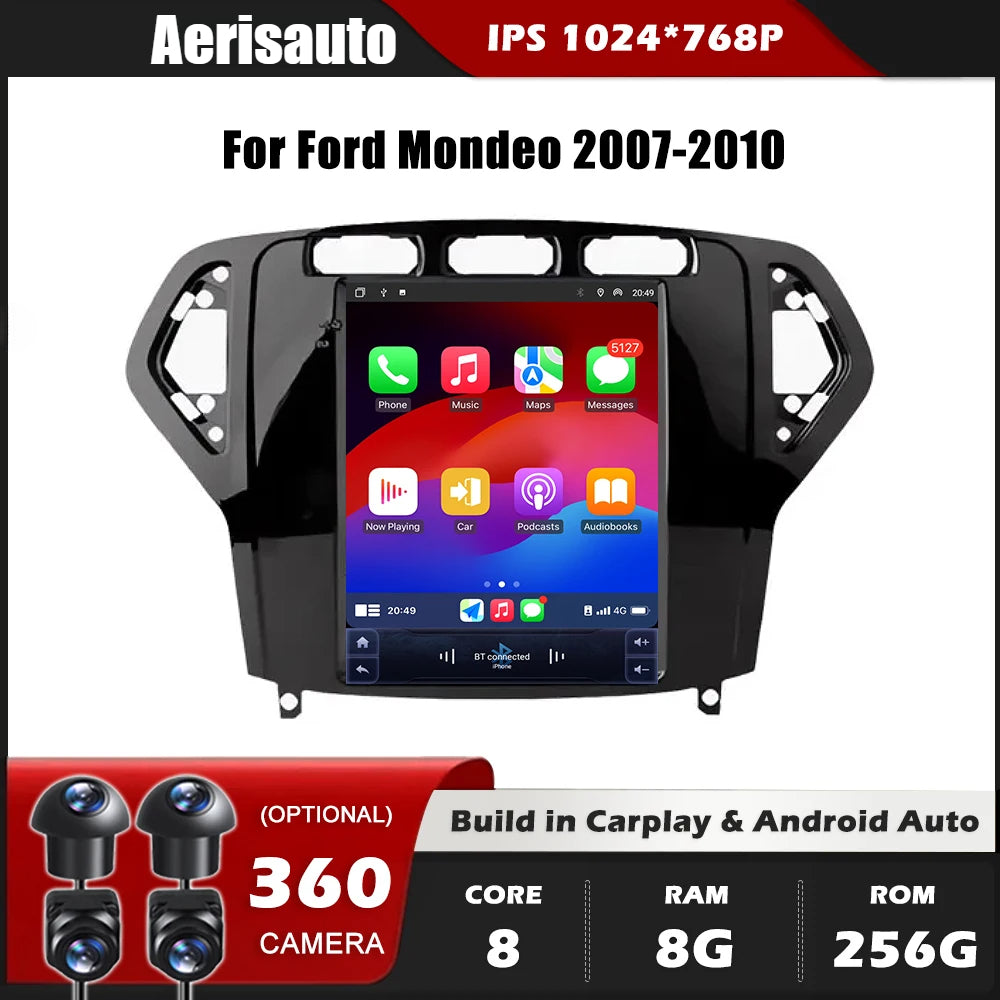9.7''For Ford Mondeo 2007-2010 AERISAUTO for Apple Android screen and  Android Auto
