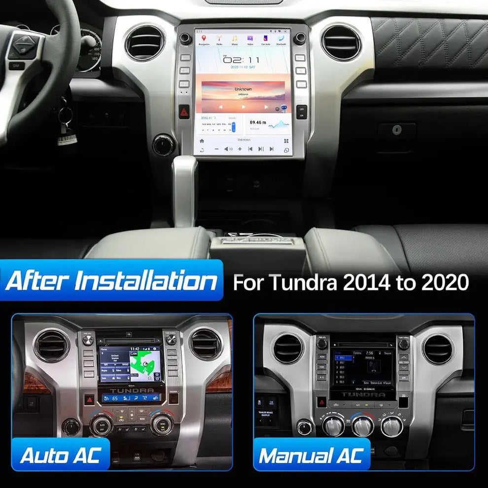 12.1"For Toyota Tundra 2014-2021 Tesla Style Car Radio AERISAUTO for Apple Android screen and Android Auto