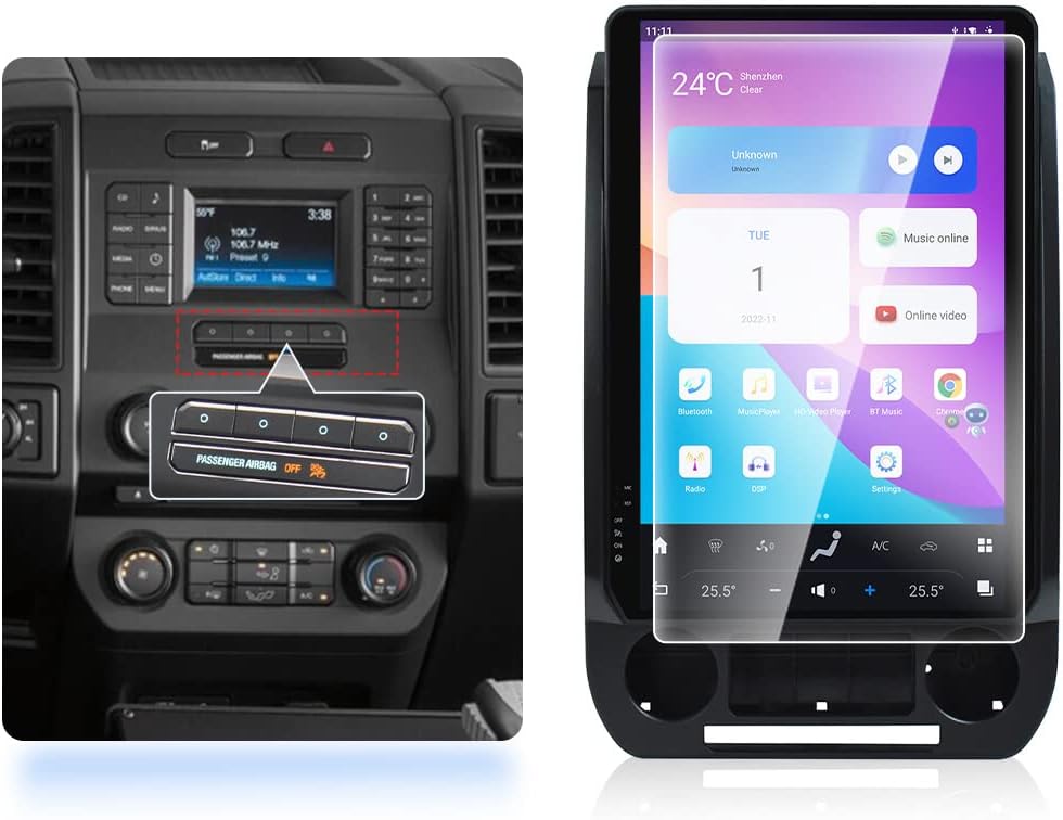 14.4''For Ford F150 Raptor 2015-2022 Android 13 Tesla Style Car Radio  AERISAUTO for Apple Android screen and  Android Auto