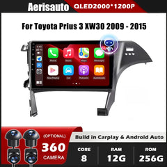 9''For Toyota Prius 3 XW30 2009-2015 AERISAUTO for Apple Android screen and  Android Auto