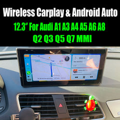 Autoradio Android 10, écran tactile 12,3 pouces, navigation MMI 2G, pour Audi A4 B8 A5 B7 B9 (2007, 2008, 2010, 2011, 2016) 