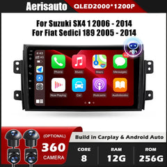 9''For Suzuki SX4 1 2006-2014 For Fiat Sedici 189 2005-2014 AERISAUTO for Apple Android screen and  Android Auto