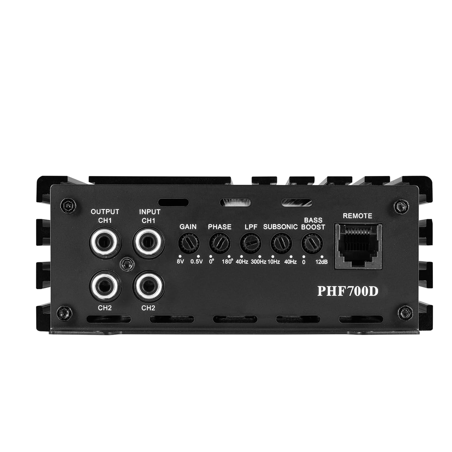 Aerisauto Amplifier car Audio Monoblock Class D Compact Subwoofer Amplifier, 2/4 Ohm Stable, Low/High Level Inputs, Low Pass Crossover, Mosfet Power Supply