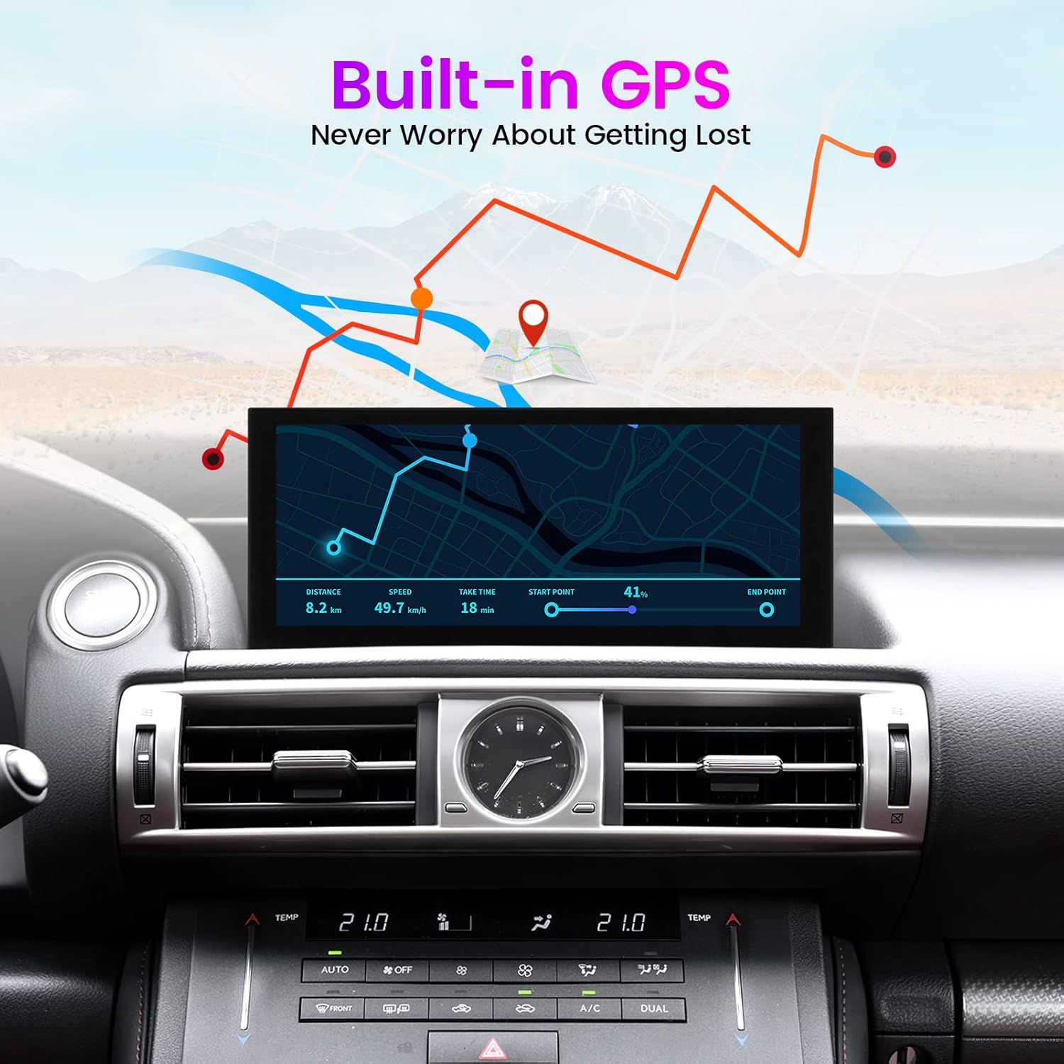10.25''For Lexus IS RC 2013-2019 Android 12.0 AERISAUTO for Apple Android screen and  Android Auto