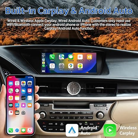 Autoradio Android 13 Qualcomm pour Lexus ES350 ES400 ES200, CarPlay, stéréo, navigation GPS, lecteur multimédia, Netflix, 4G, écran HD