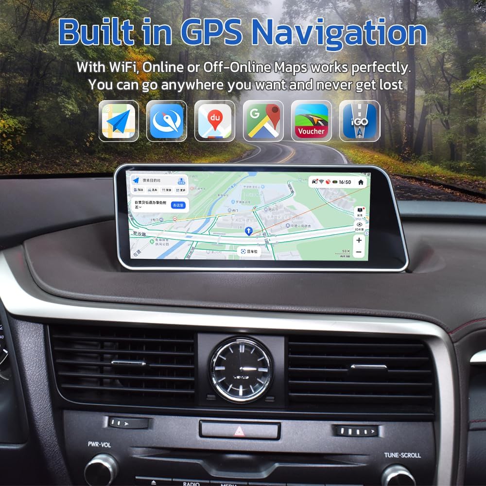 Pour Lexus RX350 RX400 2016-2019 Qualcomm Chips Android 13 Navigation de voiture GPS Multimédia Carplay Auto 12,3 pouces HD Écran Lecteur 
