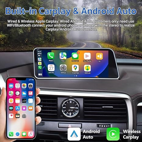 Pour Lexus RX350 RX400 2016-2019 Qualcomm Chips Android 13 Navigation de voiture GPS Multimédia Carplay Auto 12,3 pouces HD Écran Lecteur 