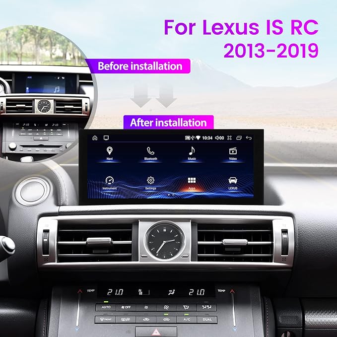 10.25''For Lexus IS RC 2013-2019 Android 12.0 AERISAUTO for Apple Android screen and  Android Auto