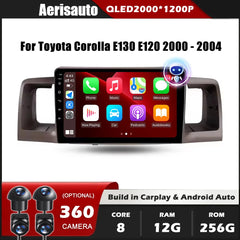 9''For Toyota Corolla E130 E120 2000 - 2004 AERISAUTO for Apple Android screen and  Android Auto