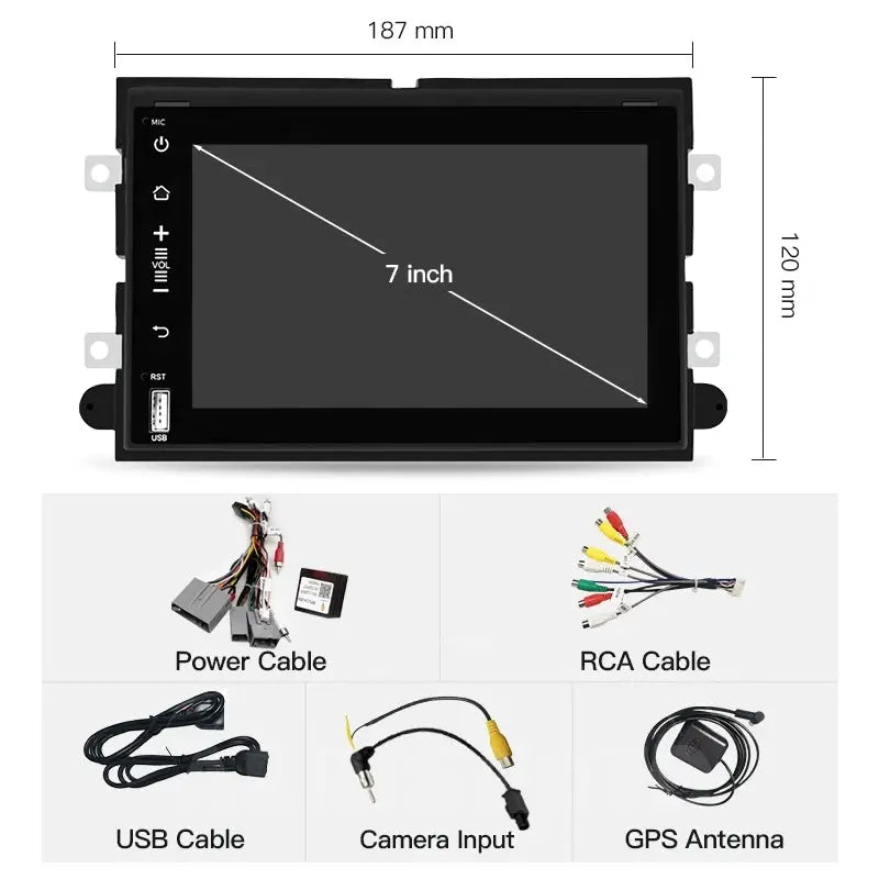 7''For Ford Mustang Explorer Expedition F150 F250 F350 E250 2004-2014 AERISAUTO for Apple Android screen and  Android Auto Aerisauto