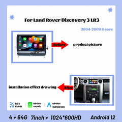7''For Land Rover Discovery 3 LR3 2004-2009 Android 12 AERISAUTO for Apple Android screen and  Android Auto