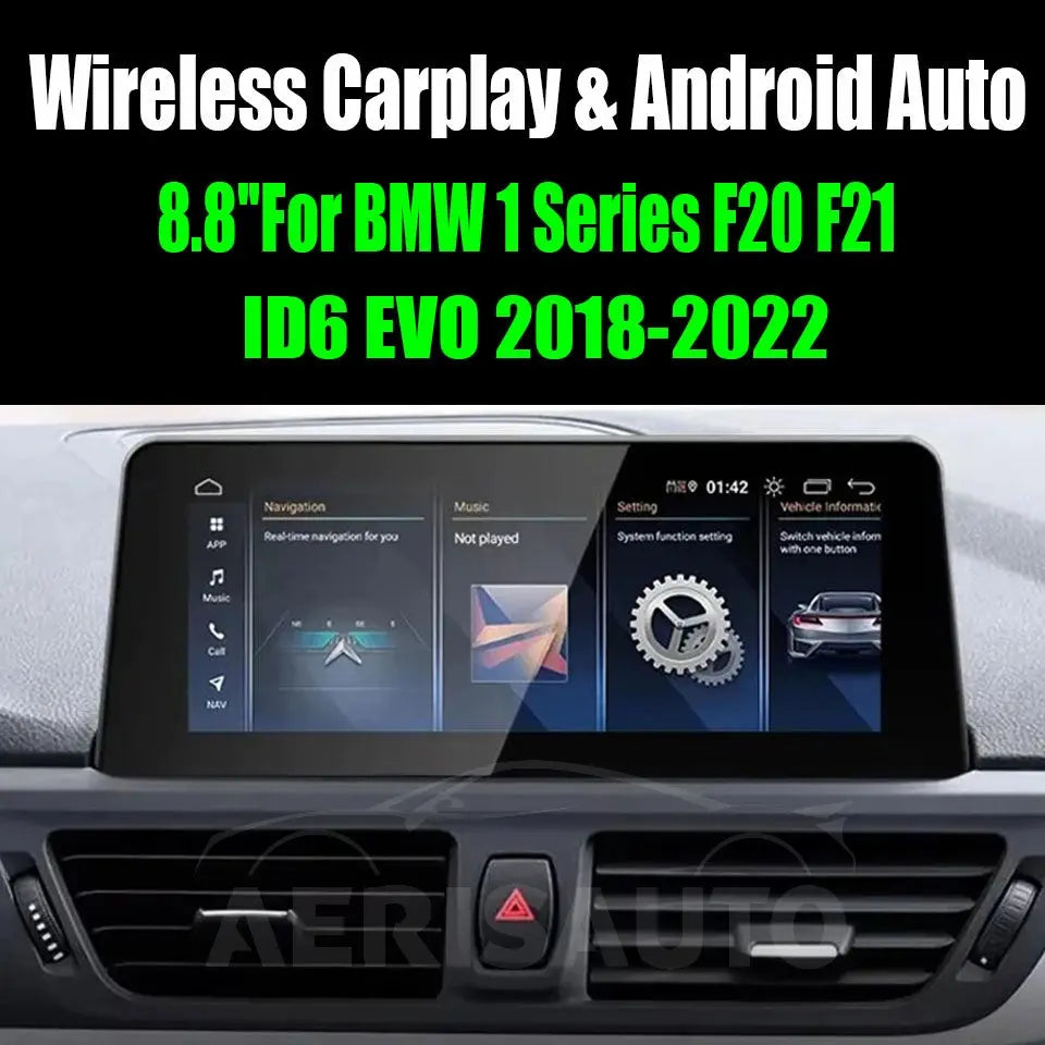 8.8''For BMW 1 Series F20 F21 ID6 EVO 2018-2022 AERISAUTO for Apple Android screen and  Android Auto Aerisauto