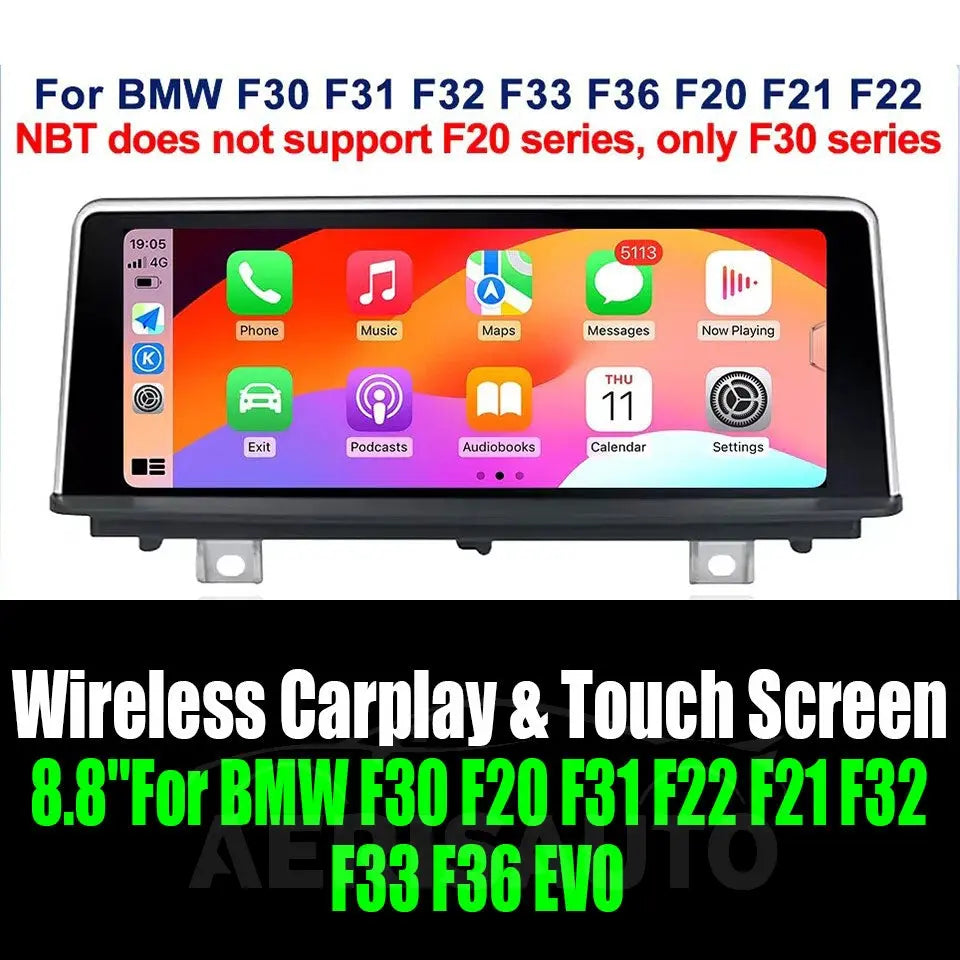8.8''For BMW F30 F20 F31 F22 F21 F32 F33 F36 EVO AERISAUTO for Apple Android screen and  Android Auto Aerisauto