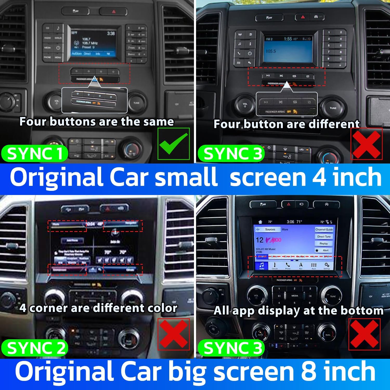14.4''For Ford F150 Raptor 2015-2022 Android 13 Tesla Style Car Radio  AERISAUTO for Apple Android screen and  Android Auto