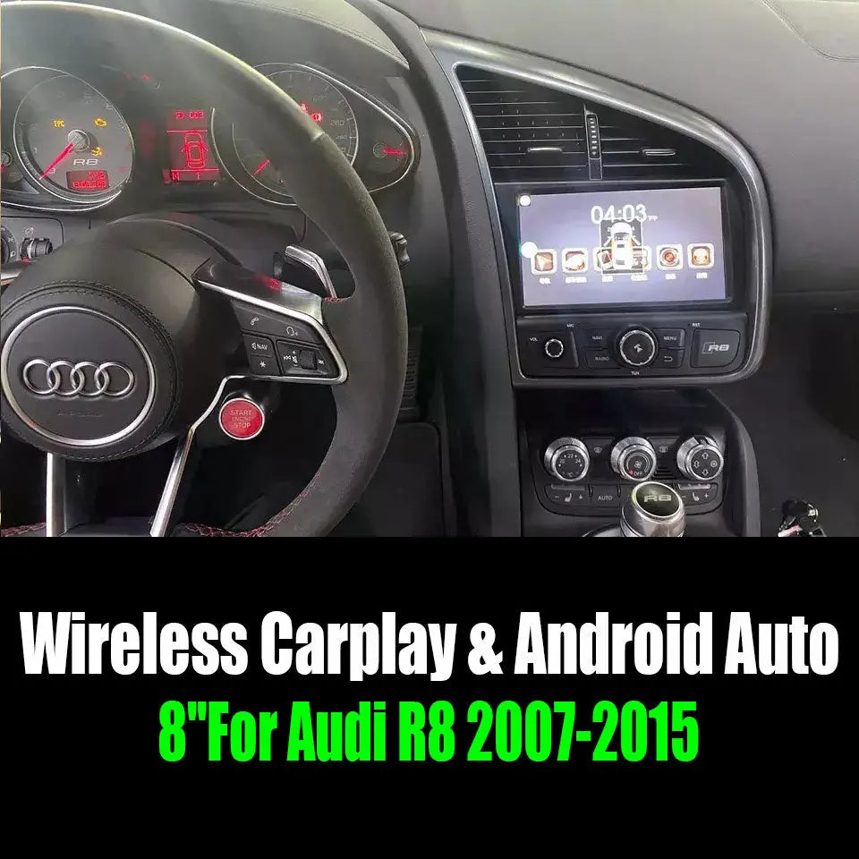 8''For Audi R8 2007-2015 Android 12  AERISAUTO for Apple Android screen and  Android Auto Aerisauto