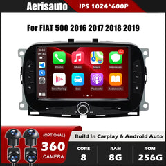 7''For FIAT 500 2016-2019 AERISAUTO for Apple Android screen and  Android Auto