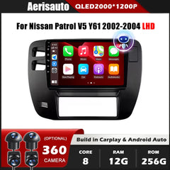 9‘’For Nissan Patrol V5 Y61 2002-2004 AERISAUTO for Apple Android screen and  Android Auto
