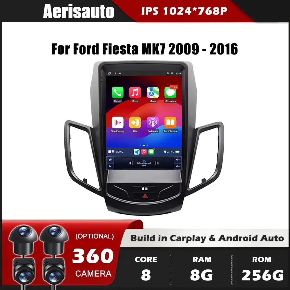 9.7''For Ford Fiesta MK7 2009-2016 AERISAUTO for Apple Android screen and  Android Auto Aerisauto
