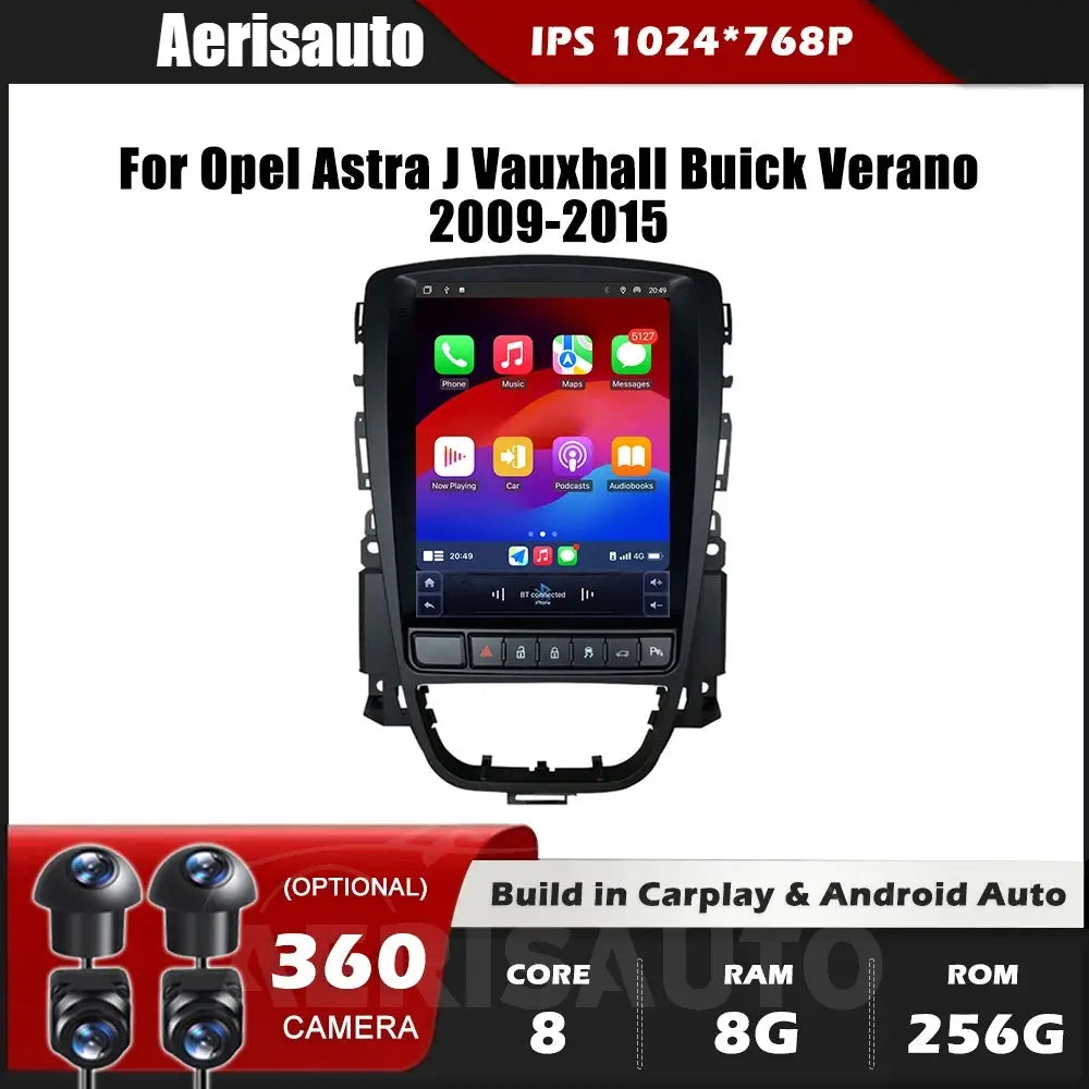 9.7''For Opel Astra J Vauxhall Buick Verano 2009-2015 AERISAUTO for Apple Android screen and  Android Auto Aerisauto