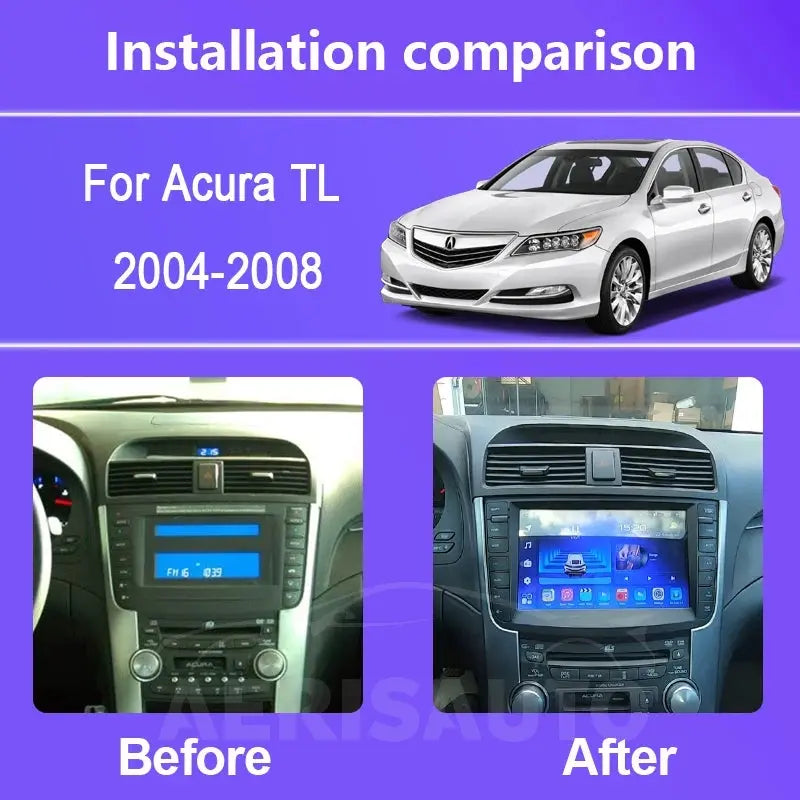9''For Acura TL 2004-2008 Android14 AERISAUTO for Apple Android screen and  Android Auto Aerisauto