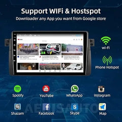 9''For BMW 3 Series E46 M3 318/320/325/330/335 1998-2005 Android 13 AERISAUTO for Apple Android screen and  Android Auto Aerisauto