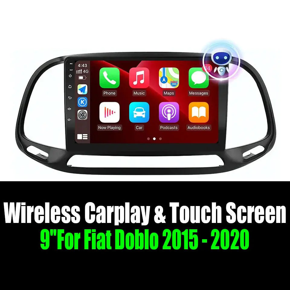 9''For Fiat Doblo 2015 - 2020 AERISAUTO for Apple Android screen and  Android Auto Aerisauto