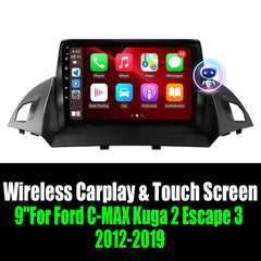 9''For Ford C-MAX Kuga 2 Escape 3 2012-2019 AERISAUTO for Apple Android screen and  Android Auto Aerisauto