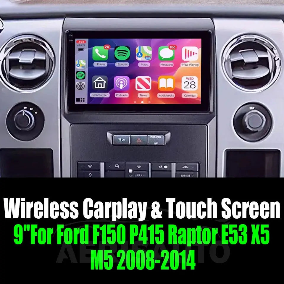 9''For Ford F150 P415 Raptor E53 X5 M5 2008-2014 Android 14 AERISAUTO for Apple Android screen and  Android Auto Aerisauto