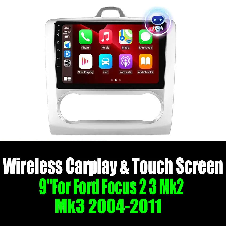 9''For Ford Focus 2 3 Mk2 Mk3 2004-2011 AERISAUTO for Apple Android screen and  Android Auto Aerisauto