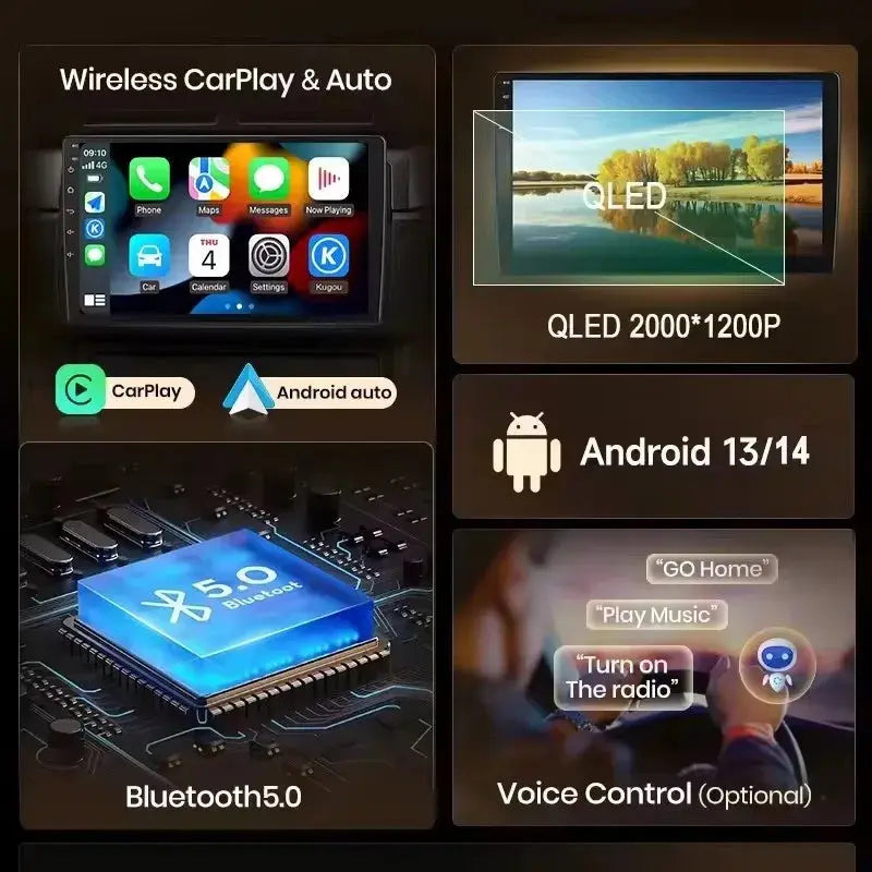 9‘’For Ford Mondeo MK 3 2000-2007 Android 14 AERISAUTO for Apple Android screen and  Android Auto Aerisauto