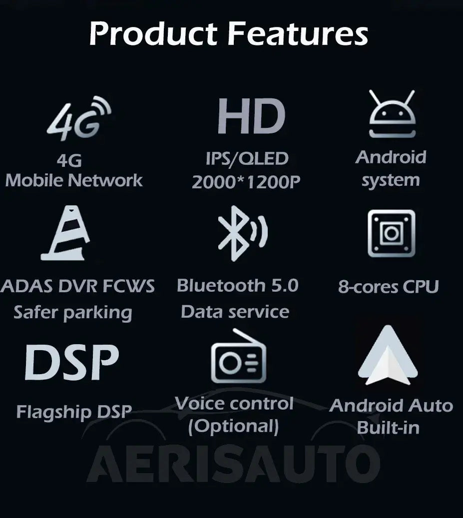 9''For  Ford S-MAX S MAX 1 2006-2015 AERISAUTO for Apple Android screen and  Android Auto Aerisauto