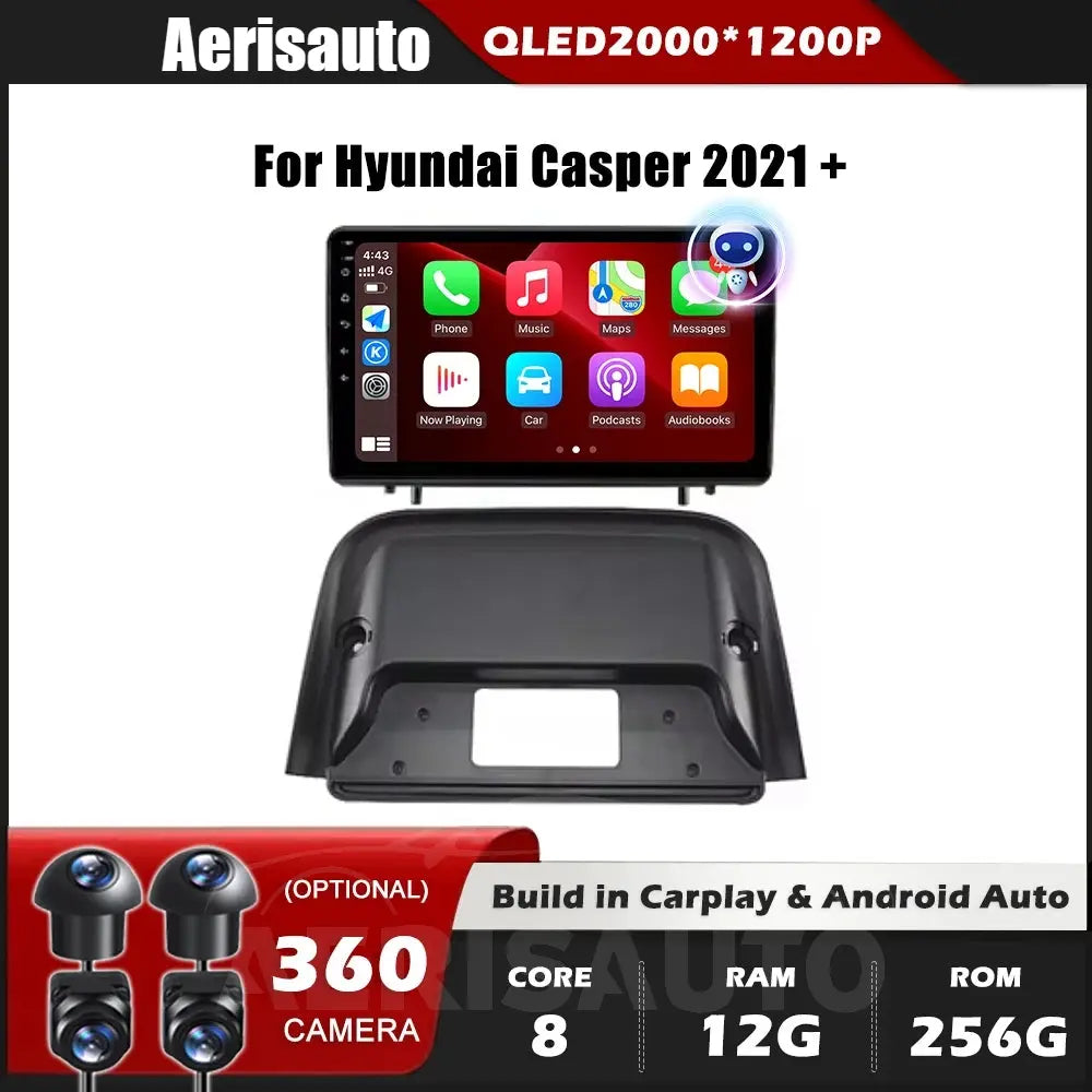9''For Hyundai Casper 2021+ AERISAUTO for Apple Android screen and  Android Auto Aerisauto