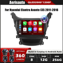 9''For Hyundai Elantra Avante I35 2011-2016 AERISAUTO for Apple Android screen and  Android Auto Aerisauto