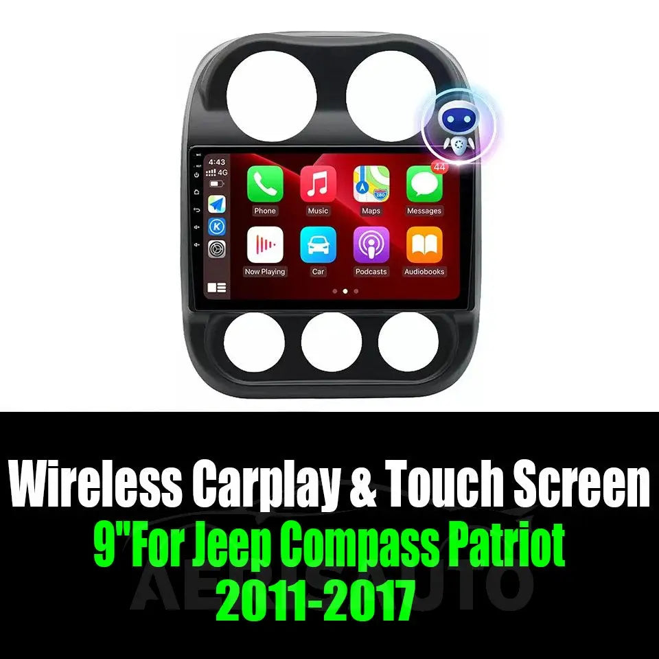 9''For Jeep Compass Patriot 2011-2017 AERISAUTO for Apple Android screen and  Android Auto Aerisauto