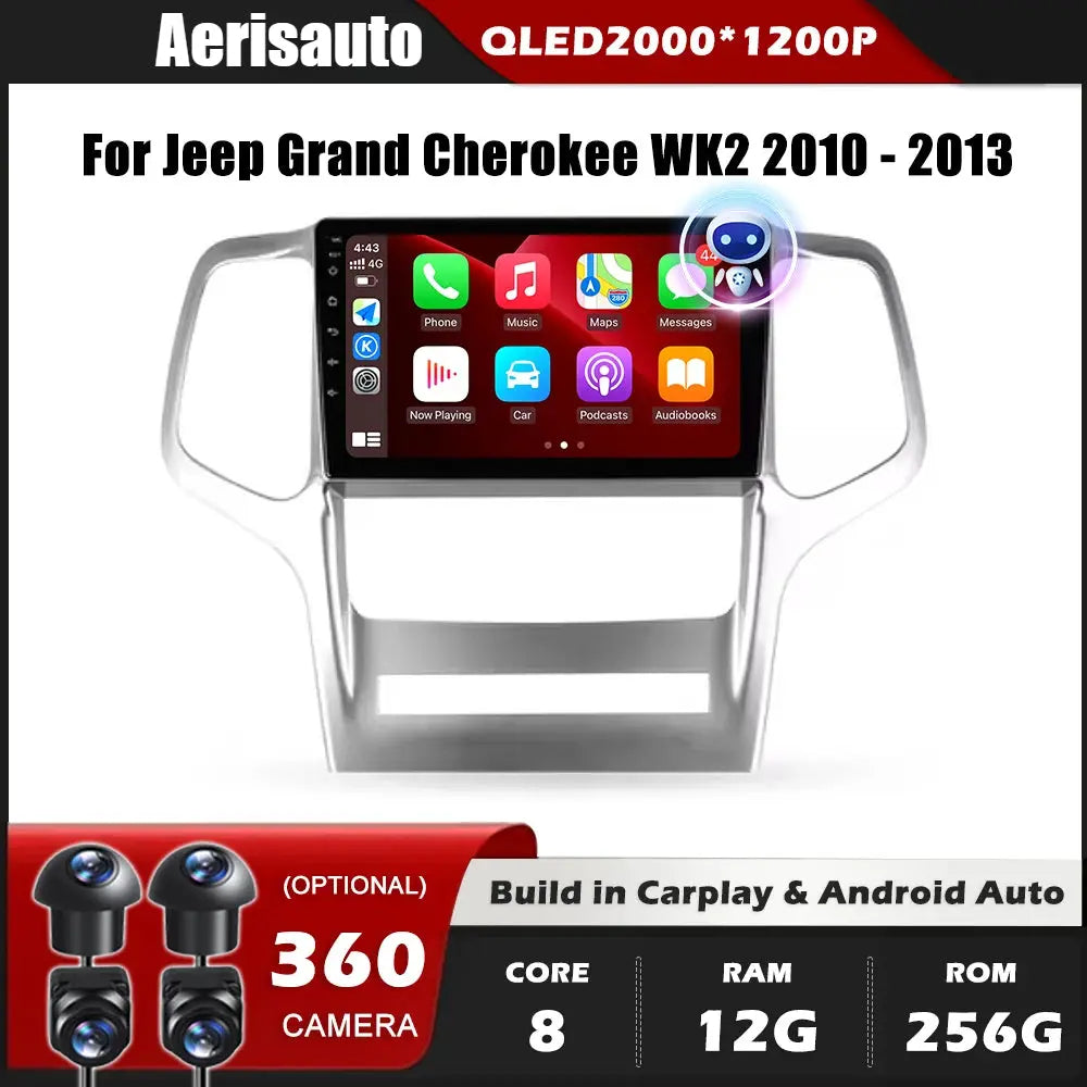 9''For Jeep Grand Cherokee WK2 2010-2013 AERISAUTO for Apple Android screen and  Android Auto Aerisauto