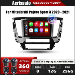 9''For Mitsubishi Pajero Sport 3 2020-2021 AERISAUTO for Apple Android screen and  Android Auto Aerisauto