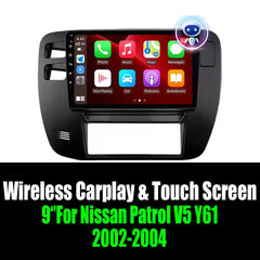 9‘’For Nissan Patrol V5 Y61 2002-2004 AERISAUTO for Apple Android screen and  Android Auto Aerisauto