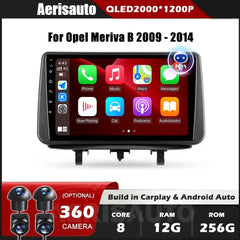 9''For Opel Meriva B 2009-2014 AERISAUTO for Apple Android screen and  Android Auto Aerisauto