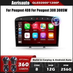 9''For Peugeot 408 Peugeot 308 308 SW AERISAUTO for Apple Android screen and  Android Auto Aerisauto