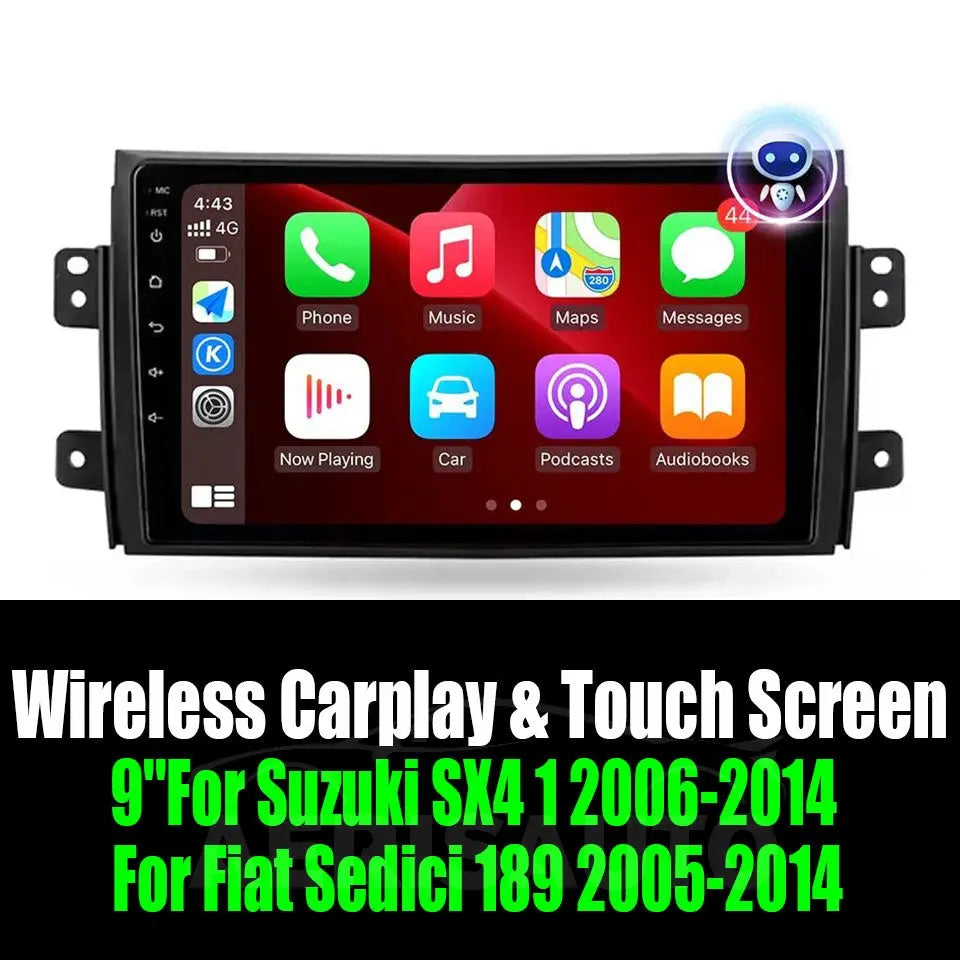 9''For Suzuki SX4 1 2006-2014 For Fiat Sedici 189 2005-2014 AERISAUTO for Apple Android screen and  Android Auto Aerisauto