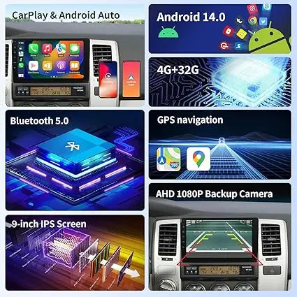 9''For Toyota 4Runner 2003-2009 AERISAUTO for Apple Android screen and  Android Auto Aerisauto