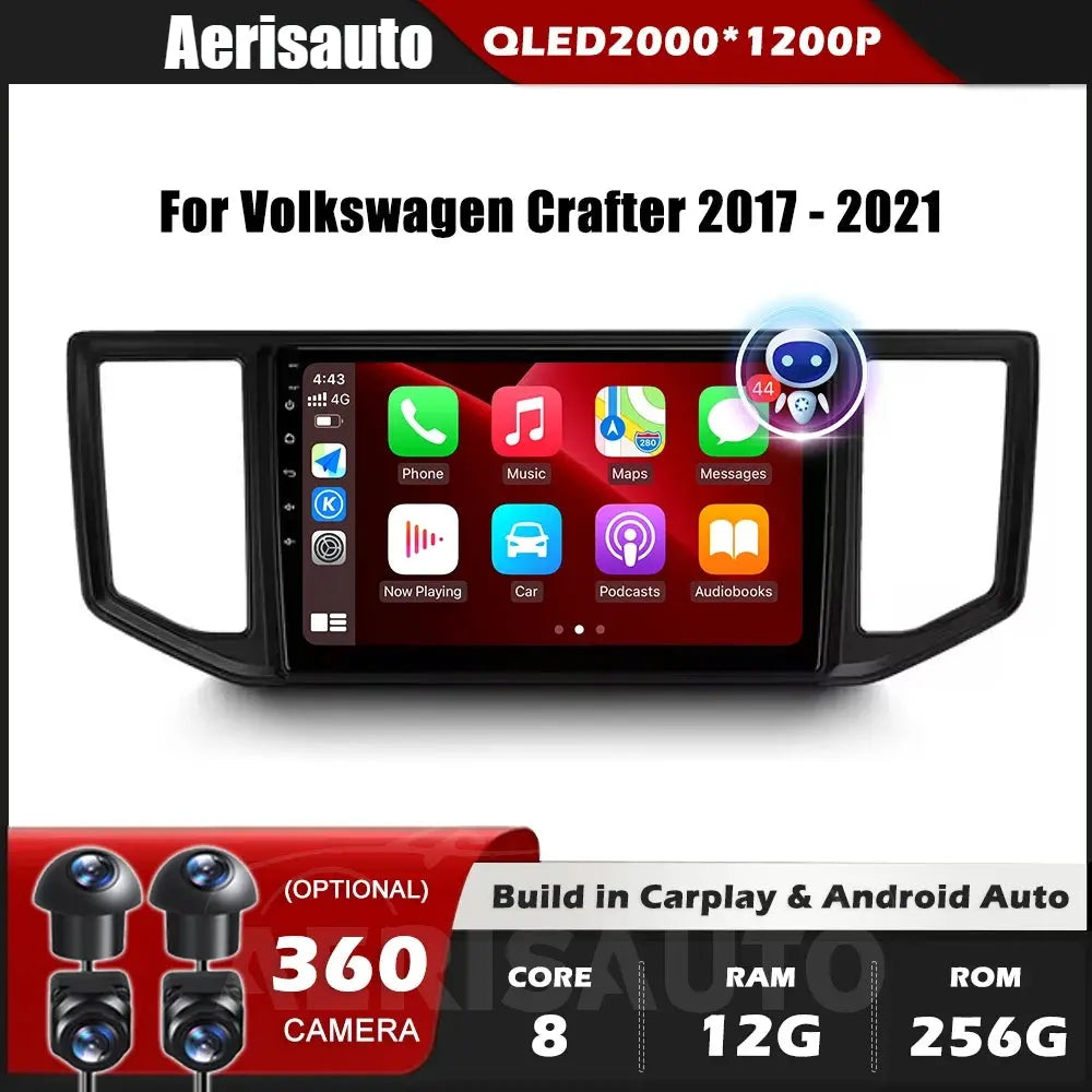 9''For Volkswagen Crafter 2017-2021 AERISAUTO for Apple Android screen and  Android Auto Aerisauto