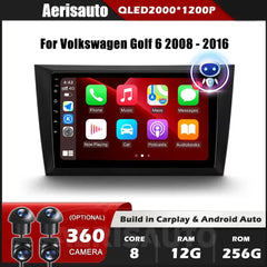 9''For Volkswagen Golf 6 2008-2016 AERISAUTO for Apple Android screen and  Android Auto Aerisauto