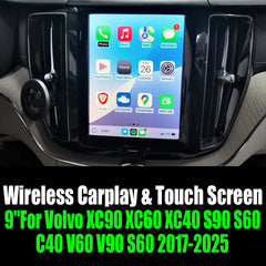 9''For Volvo XC90 XC60 XC40 S90 S60 C40 V60 V90 S60 2017-2025 Android 13.0 AERISAUTO for Apple Android screen and  Android Auto Aerisauto